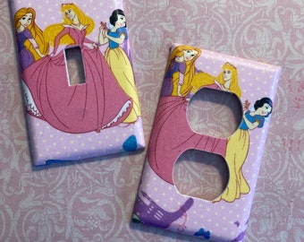 Disney Princess Light Switch Cover Outlet Cover Rapunzel Sleeping Beauty Snow White Cinderella Belle Jasmine Room Decor