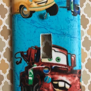 Disney Cars Light Switch Cover Outlet Cover Lightening McQueen Mater Radiator Springs image 2