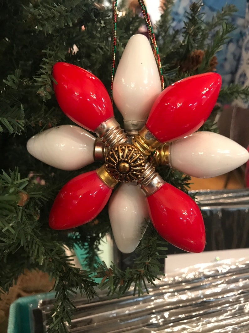 Christmas Light Bulb Ornament Vintage Style Christmas Etsy