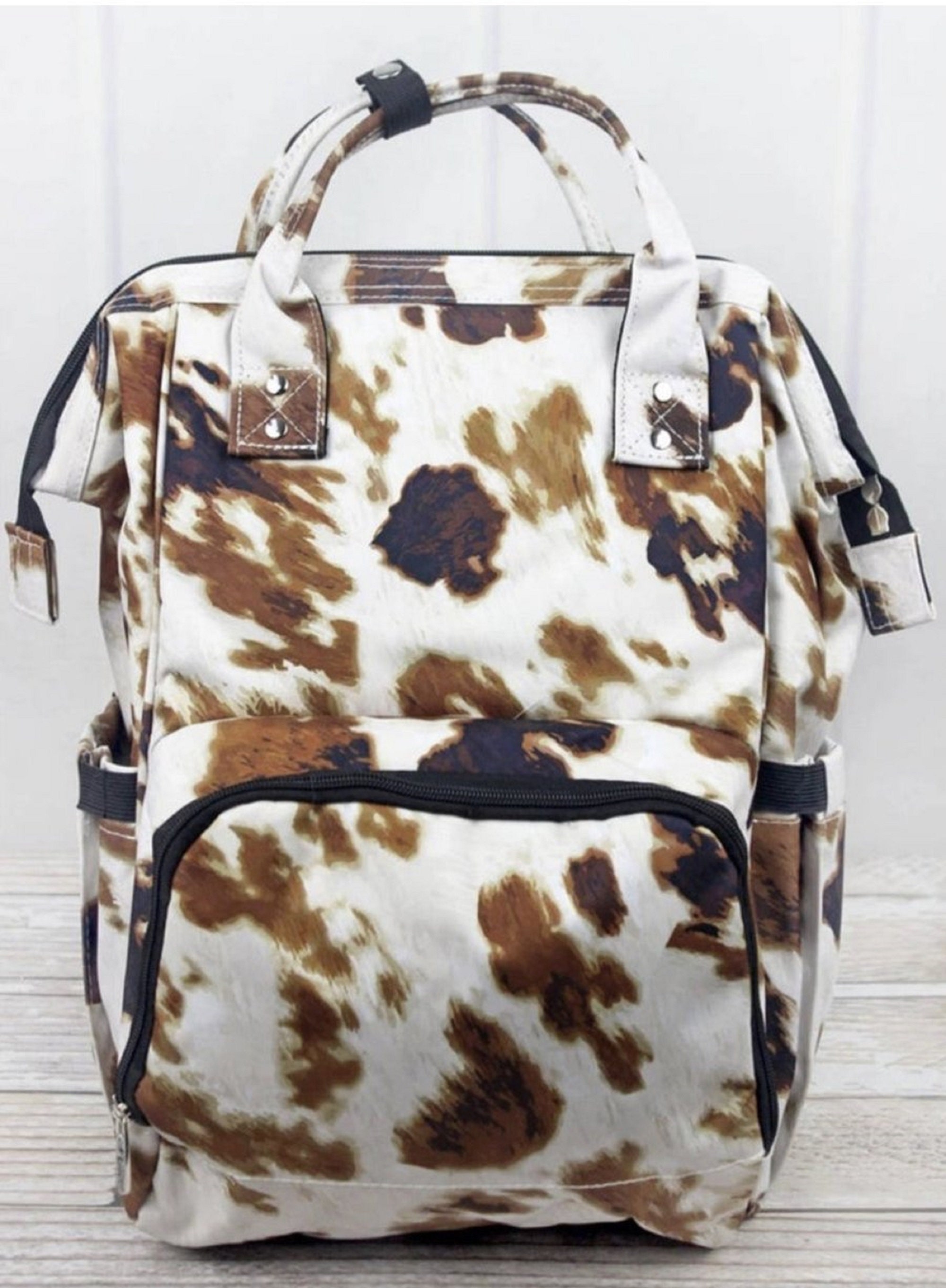 Cow Hide Western Print unisex Diaper bag Backpack for your Etsy