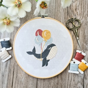 FLOATING WHALE // PDF Embroidery Pattern