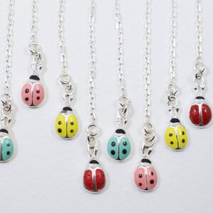 Ladybug ear thread earrings sterling ladybug earrings enamel ear threader chain earrings enamel jewelry choose color image 2