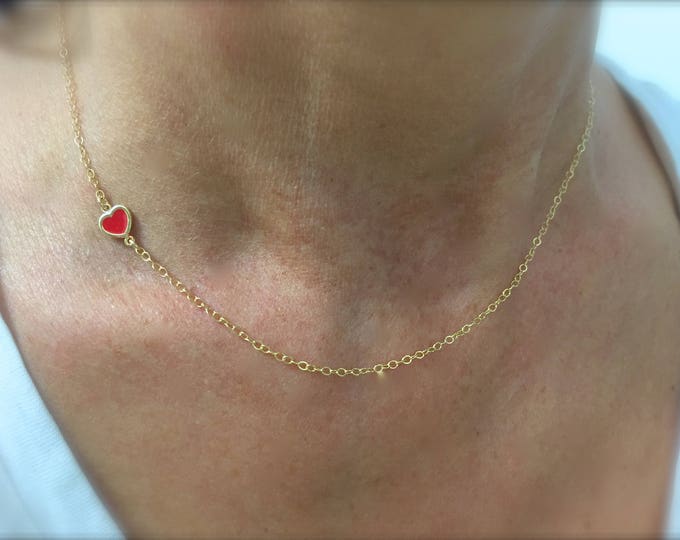 Red + Scarlet Heart Necklace main image 1