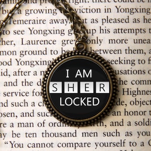 SHERLOCK  &quot;I Am Sherlocked&quot; Pendant Necklace, Sherlock Holmes,Fan Jewelry, Great Gift