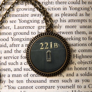 SHERLOCK  &quot;221B&quot; Door Pendant Necklace, Sherlock Holmes,Fan Jewelry, Great Gift