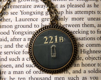 SHERLOCK  "221B" Door Pendant Necklace, Sherlock Holmes,Fan Jewelry, Great Gift