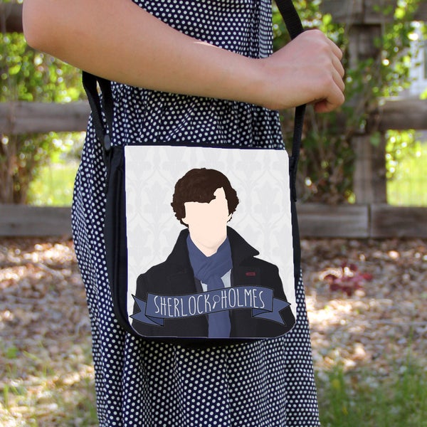 Minimalist Sherlock Holmes Small Messenger / Shoulder Bag