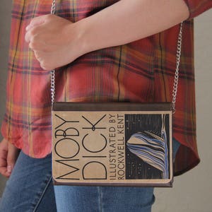 Moby Dick Book Cover  Faux Leather Purse Handbag