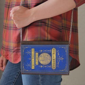 20,000 Leagues Under the Sea  Book Cover  Faux Leather Purse Handbag