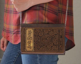 Jane Eyre Bronte Book Cover  Faux Leather Purse Handbag