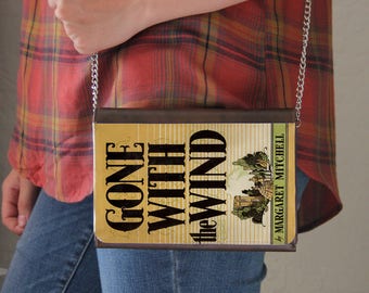 Gone With the Wind Book Cover Faux Leather Purse Handbag