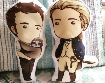 Jack Aubrey & Stephen Maturin Figure Fan pillow Set 14"