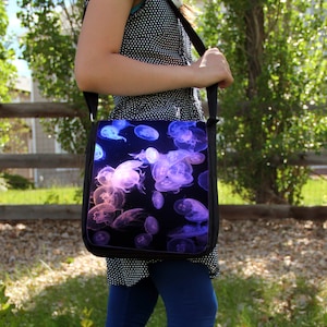 Purple Moon Jellyfish Large Messenger / Shoulder Bag