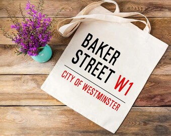 Baker Street Sign Canvas Reusable Tote