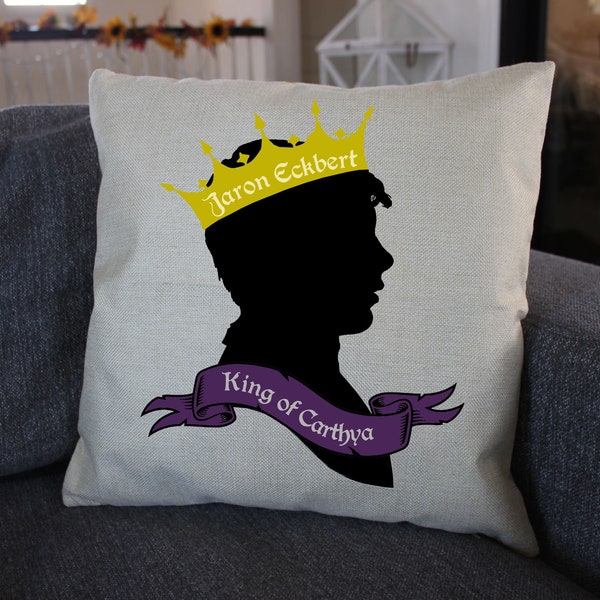 King Jaron Silhouette False Prince Series Throw Pillow 14x14