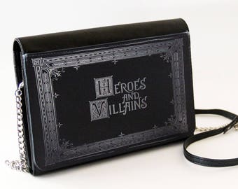 Heroes and Villains Fairytale Storybook Purse Faux Leather Handbag Bookish Gift