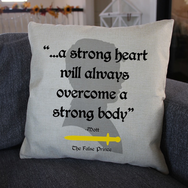 A Strong Heart Quote False Prince Series Throw Pillow 14x14
