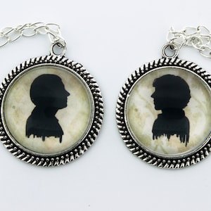 Sherlock & Watson Silhouette Friendship Pendants