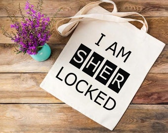 I Am SHERlocked Canvas Reusable Tote