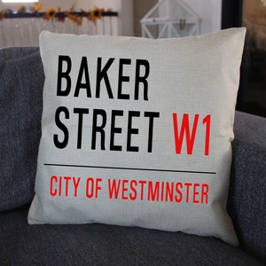 SHERLOCK  "Baker Street" Throw Pillow Great Gift 14x14