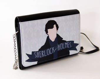 Sherlock Holmes minimalista faux cuero bolso bolso bolso