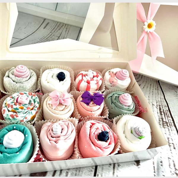 Baby Shower Gift Basket Girl New Baby Gift Basket Bodysuit Cupcakes Bestseller Baby Shower Gift Baby Boy Gift Set Newborn Gift Baby Sprinkle