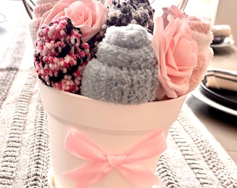 Fuzzy Sock Flower Bouquet, Get Well Soon Gift for Women Chemo Care Package Surgery Recovery Gift, Thinking of You, Mother's Day Gift New Mom