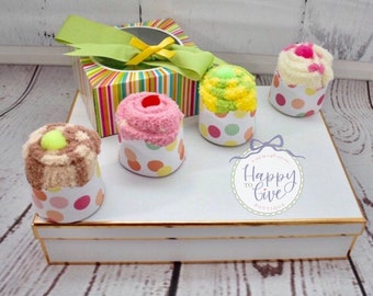 Fuzzy Socks Cupcake Gift Box: Get Well Soon, Birthday, or Thinking of You