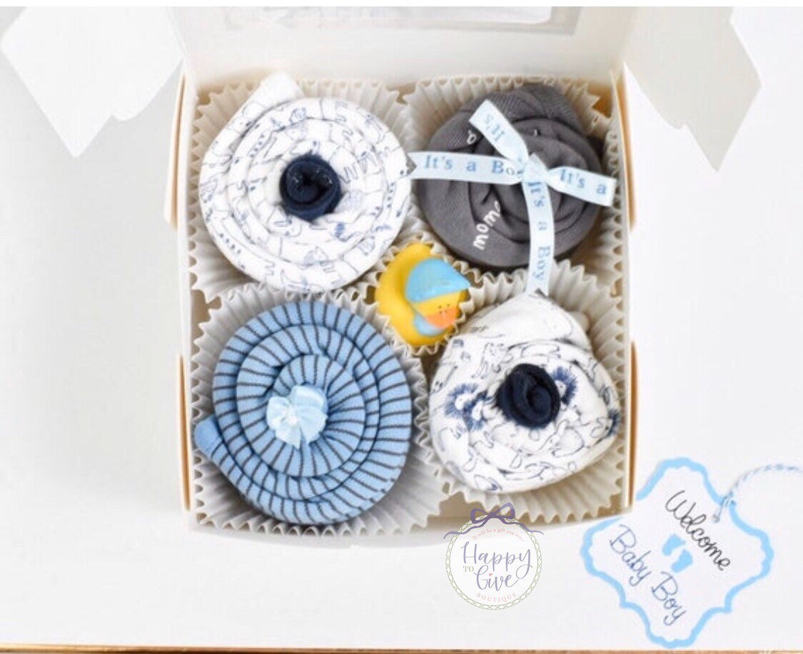 Buy Baby Boy Gift Basket, Newborn Boys Bodysuits Cupcake Essential Shower  Gift Set Online at desertcartDenmark