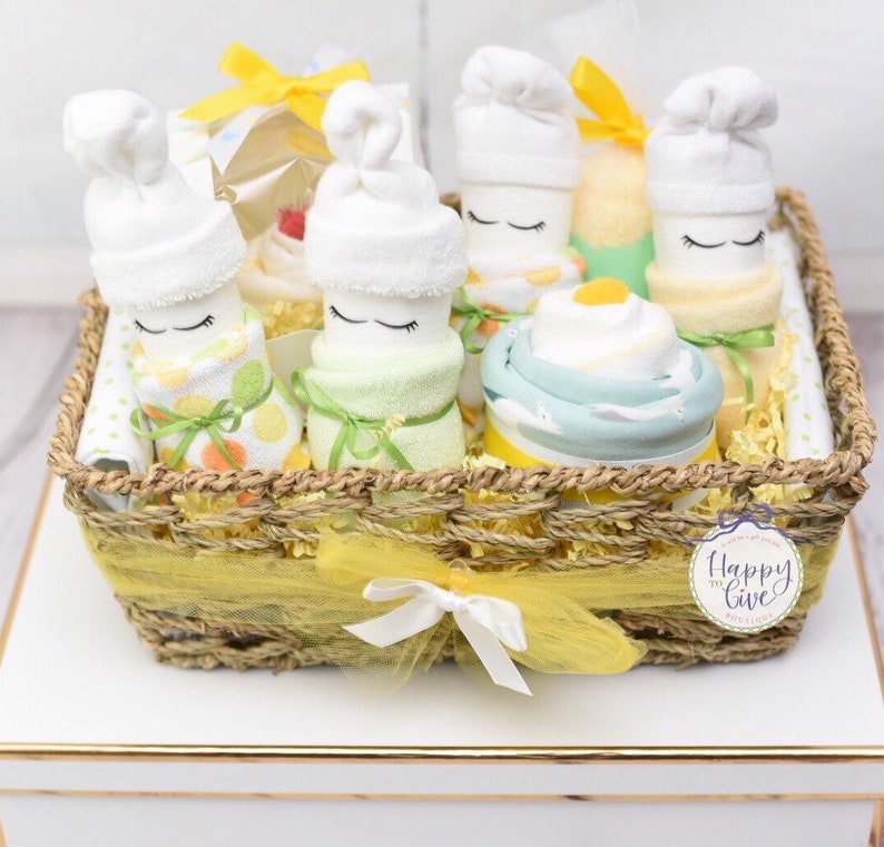 New Baby Gift Basket Gender Neutral Shower Gifts Expectant Etsy