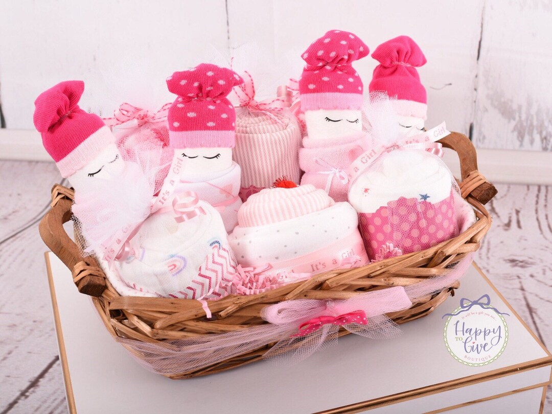 Twin Baby Gift Basket Baby Girl Shower Gifts Expectant New Etsy