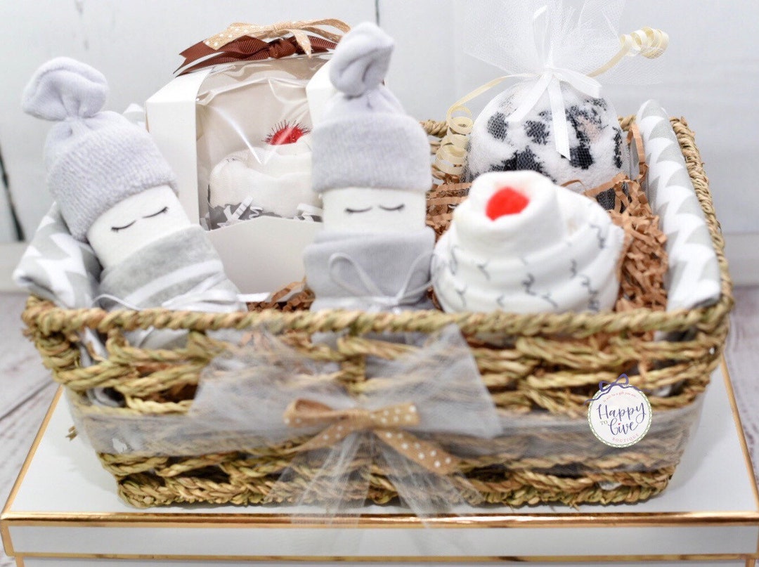 Gender Neutral Baby Shower Gift Basket, Baby Boy or Baby Girl, Bodysuit