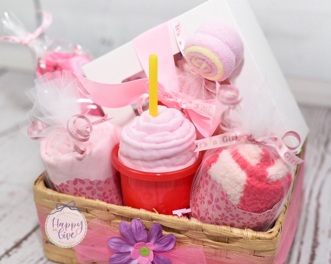 New Baby Gift Basket Baby Girl Shower Gifts Expectant New Etsy