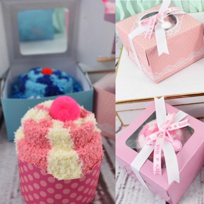 Baby Shower Game Prizes Girl Fuzzy Sock Cupcakes Baby Etsy