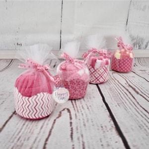 Prizes for Baby Shower Games, Game Prize Gifts, Baby Shower Party Favors, Its a Girl Party Favors, Shower Planning Ideas Fuzzy Sock Cupcakes