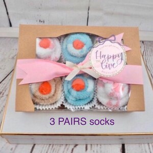 Fuzzy Socks Cupcake Unique Gifts for Women, Post Surgery Relaxation Self Care Gift BFF Birthday Gift Thinking of You Gift Chemo Care Package image 3