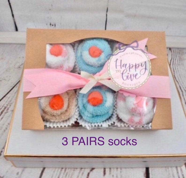 Fuzzy Socks Cupcake Unique Gifts for Women, Post Surgery Relaxation Self Care Gift BFF Birthday Gift Thinking of You Gift Chemo Care Package image 3