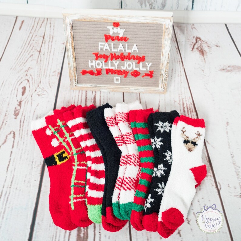 Fuzzy Socks for Women, Christmas Gifts for Her, Coworkers, Holiday