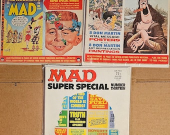 Vintage 1950s-1970s MAD Magazine, Alfred E Neuman, Comics