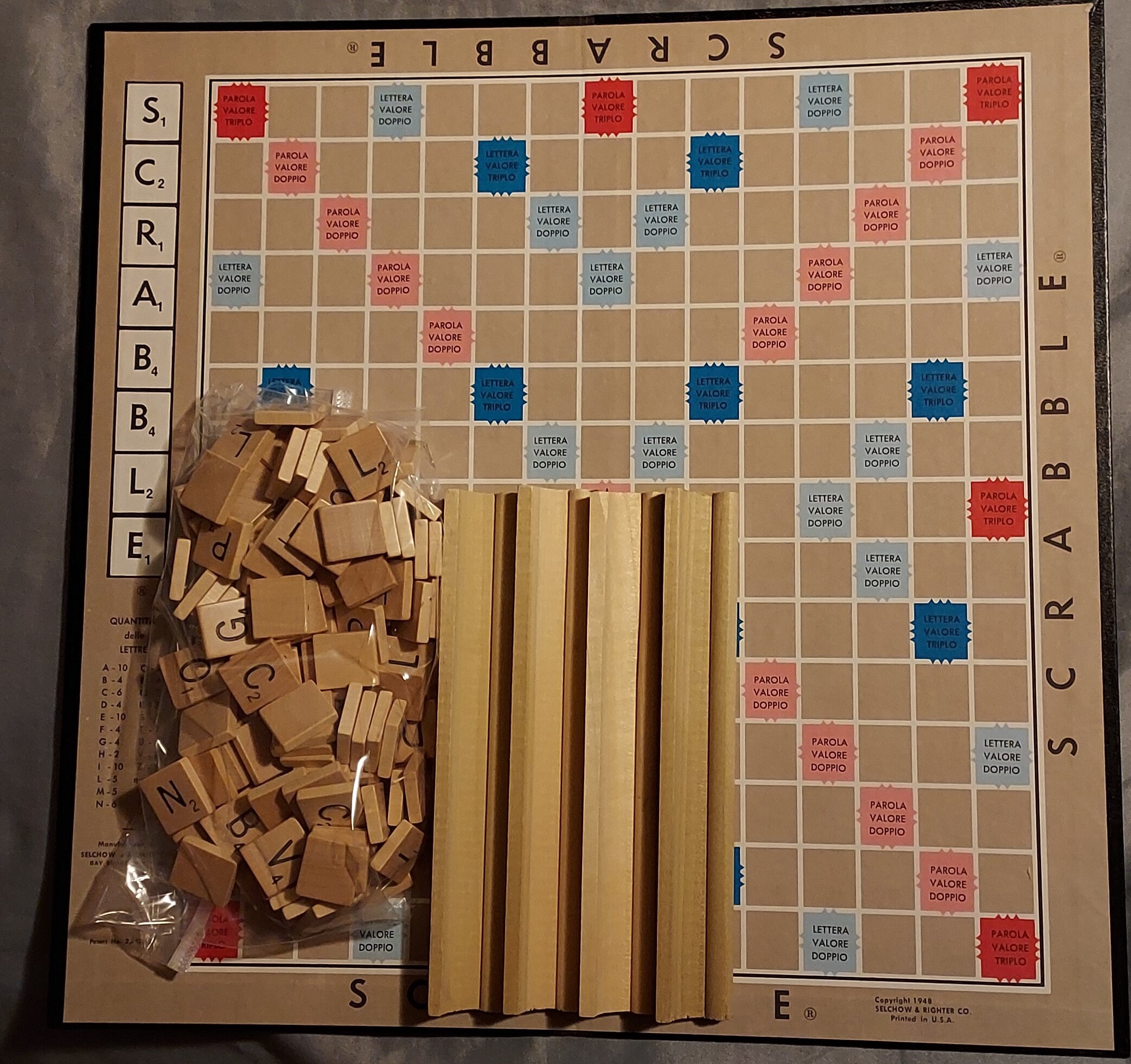 Vintage 1954 1955 Selchow and Righter SCRABBLE Foreign Edition