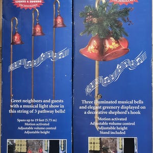 Kerstmuzikaal decor voor binnen/buiten, Shepherd's Hook-klokken, Shepherd's Hook-padklokken, speelt 30 nummers af, NIEUW IN VERPAKKING