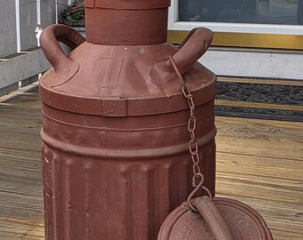 Antique 1930's ENISCO 5 Gallon Oil Can - 21.5