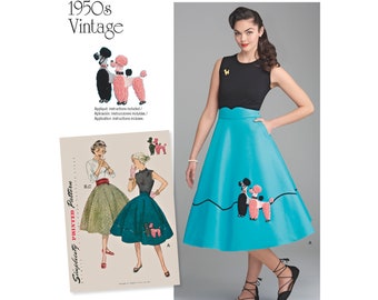 Simplicity 8446, Retro 1950's Sewing Pattern, Misses' Vintage Skirt w/Cummerbund, Available Sizes H5 6-14 & U5 16-24 , UNCUT