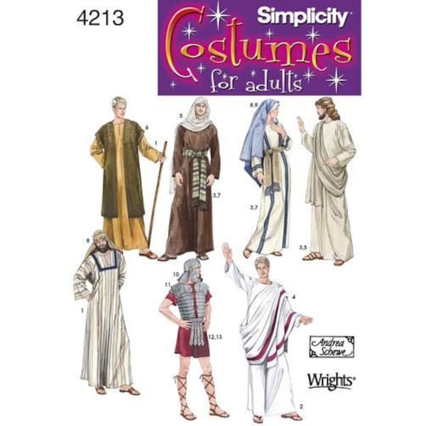 Simplicity 4213 Adult Costume Sewing Pattern, Historical, Biblical Costume Pattern, Period Clothing, Size XS-XL UNCUT