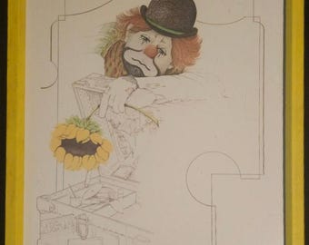 Vintage 1970's Clown Art by William Tara