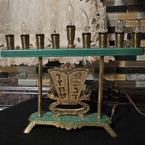 Vintage Brass Menorahs, Dayagi, Hen Holon, Candleholders, Candelabra, Chabukkah, Judaica, Hanukkah, Israel, Jerusalem