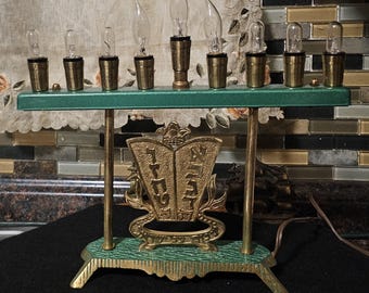 Vintage Brass Menorahs, Dayagi, Hen Holon, Candleholders, Candelabra, Chabukkah, Judaica, Hanukkah, Israel, Jerusalem