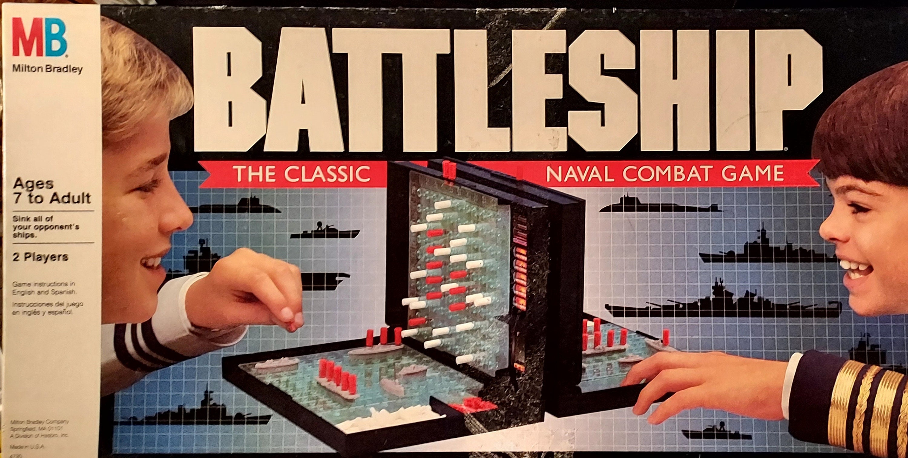 Vintage Battleship, The Classic Naval Combat Game, 1990 Milton Bradley, 4730, COMPLETE