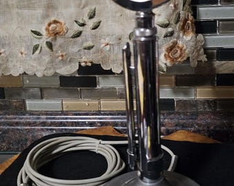 Vintage ASTATIC Model D-104 Amplified Base Station Microphone & Stand, Lollipop Microphone