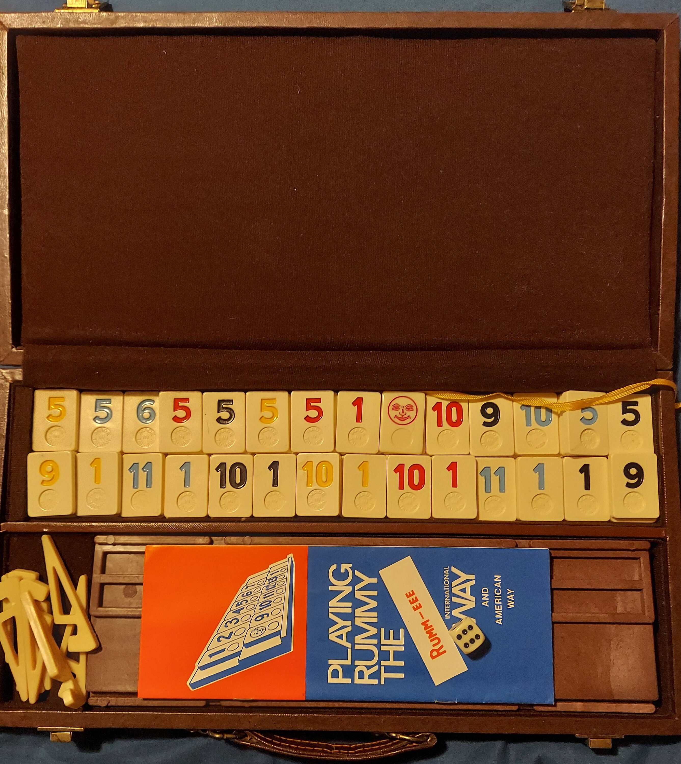 Vintage Rummikub, Rummy Retro Tile Game, 106 Tiles, 4 Racks, Faux